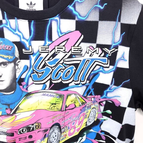 Adidas Jeremy Scott Shirt JS Rally NASCAR Style Print Tee Adult Size Small - Picture 7 of 13